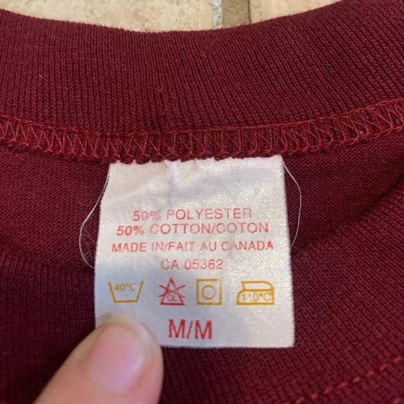 Vintage Canadian Airborne Forces CAFA T-Shirt M/M Burgundy - Picture 4 of 5